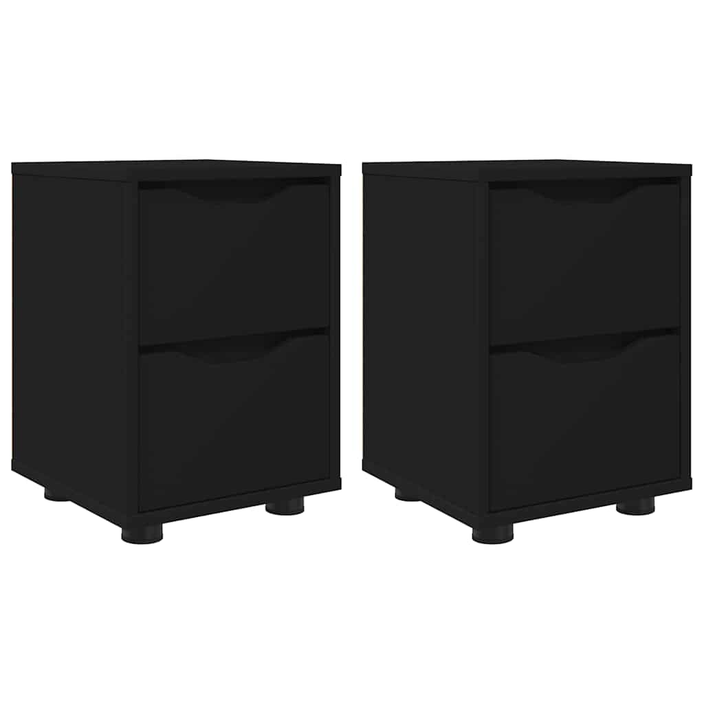 Tables de chevet 2 pcs Noir 30,5 x 30 x 43 cm Bois d'ingénierie - XIOS