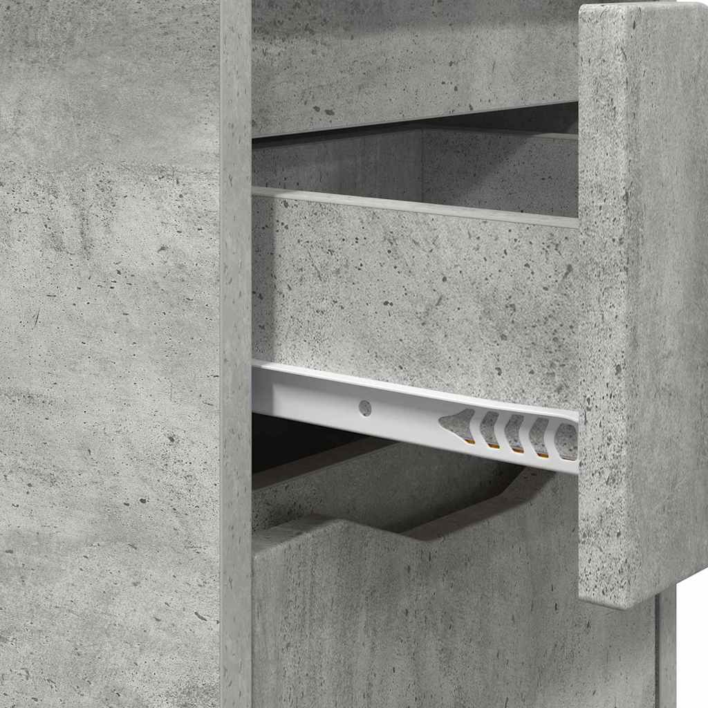 Tables de chevet avec tiroir 2 pcs Gris béton 30,5 x 30 x 43 cm - XIOS