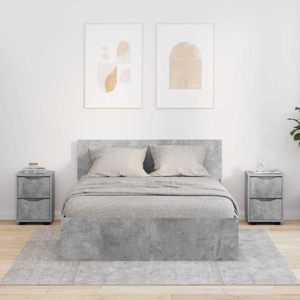 Tables de chevet avec tiroir 2 pcs Gris béton 30,5 x 30 x 43 cm - XIOS