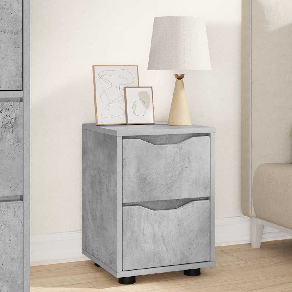 Tables de chevet avec tiroir 2 pcs Gris béton 30,5 x 30 x 43 cm - XIOS