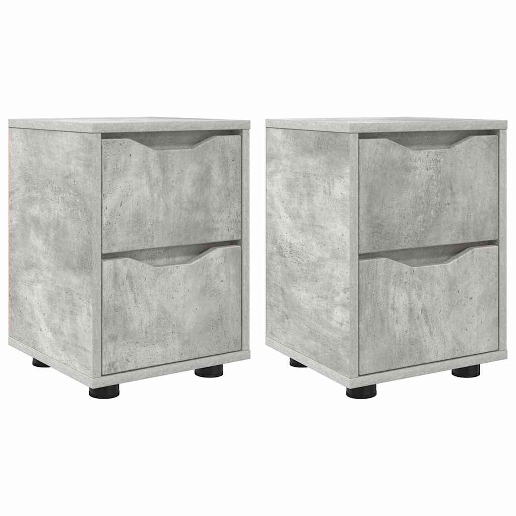 Tables de chevet avec tiroir 2 pcs Gris béton 30,5 x 30 x 43 cm - XIOS
