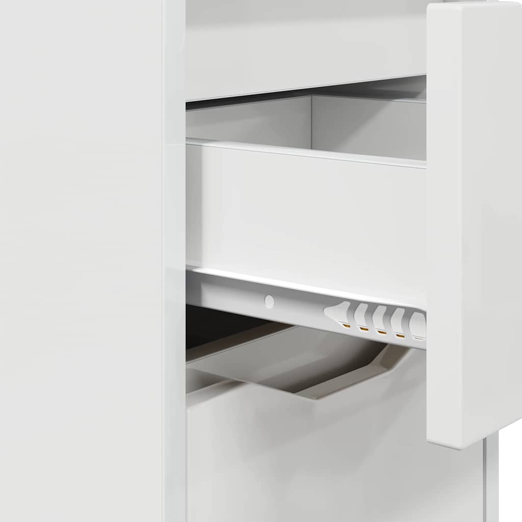 Table de chevet avec tiroir Blanc brillant 30,5 x 30 x 43 cm - XIOS