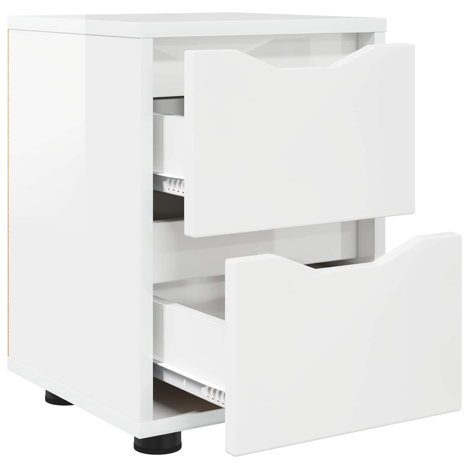 Table de chevet avec tiroir Blanc brillant 30,5 x 30 x 43 cm - XIOS