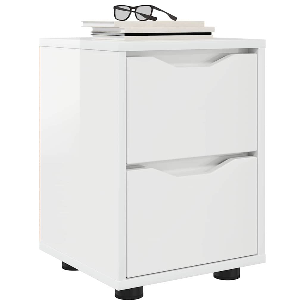 Table de chevet avec tiroir Blanc brillant 30,5 x 30 x 43 cm - XIOS