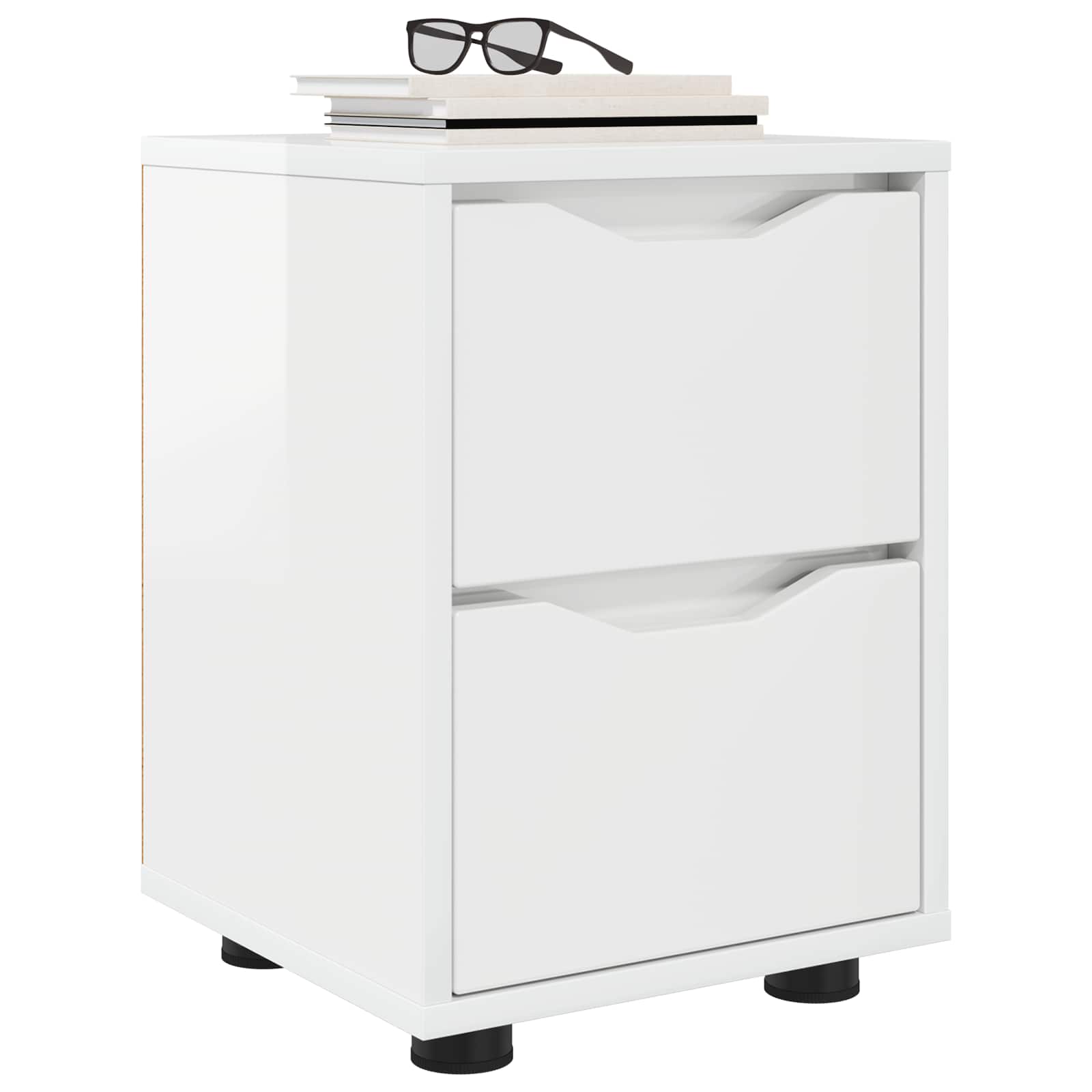 Table de chevet avec tiroir Blanc brillant 30,5 x 30 x 43 cm - XIOS