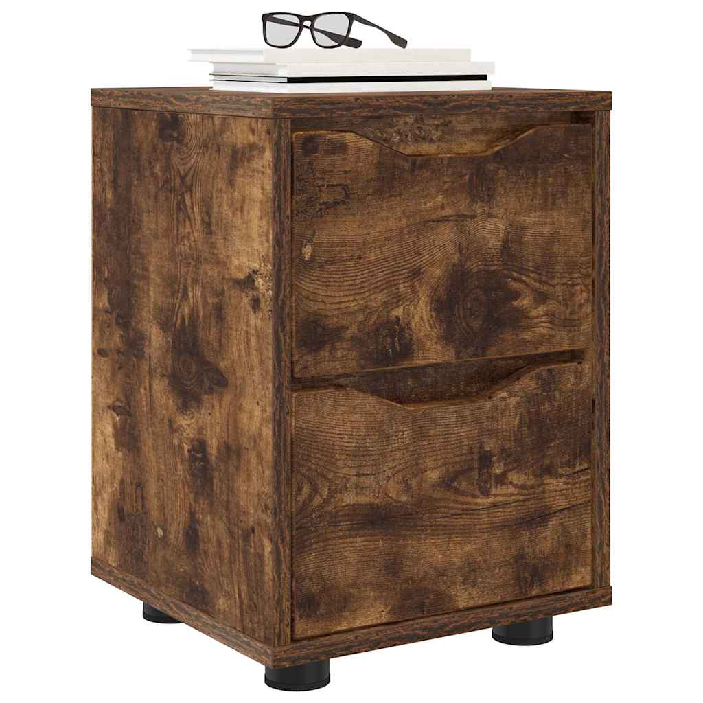 Tables de chevet avec tiroir 2 pcs Chêne fumé 30,5 x 30 x 43 cm - XIOS