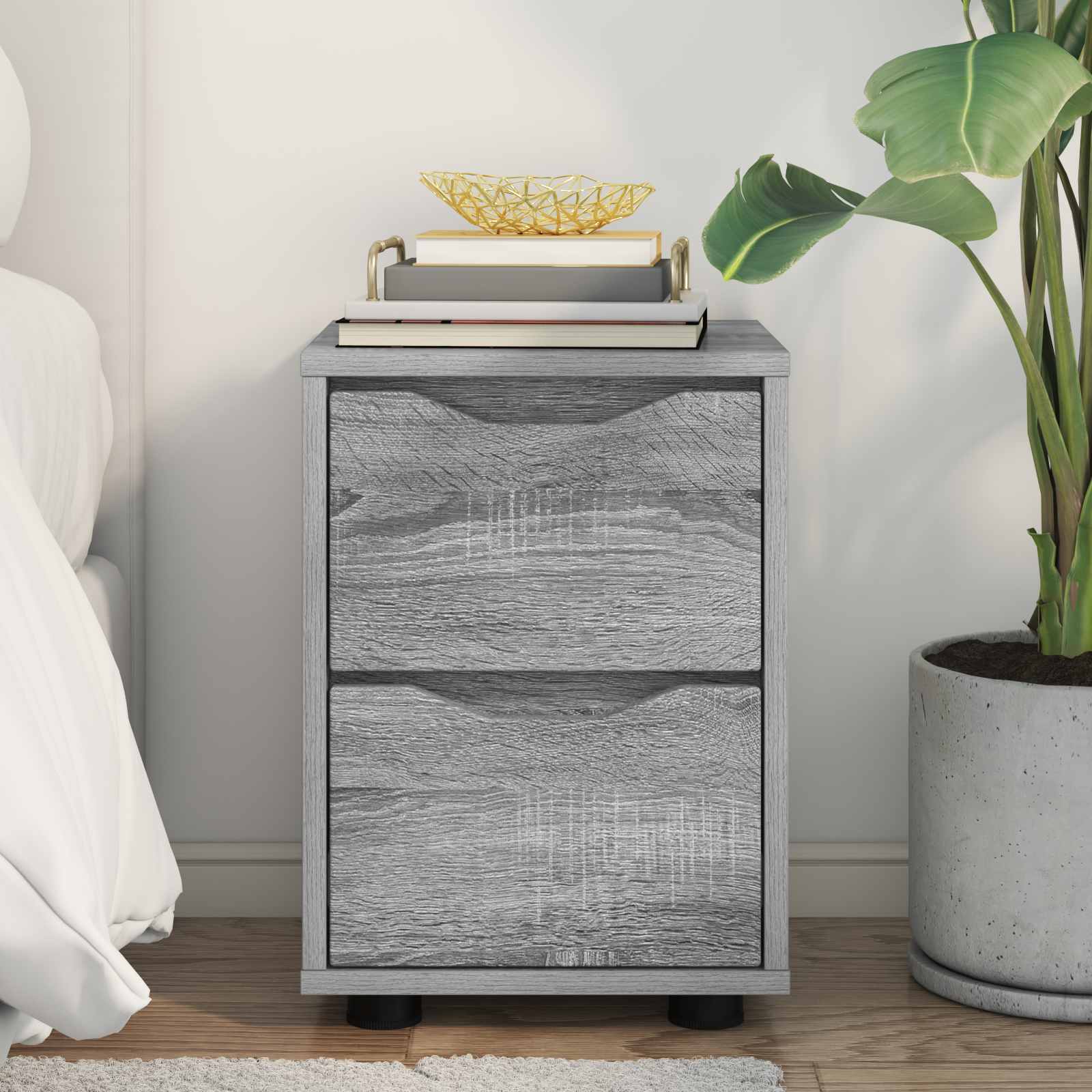 Table de chevet Gris Sonoma 30,5 x 30 x 43 cm Bois d'ingénierie - XIOS