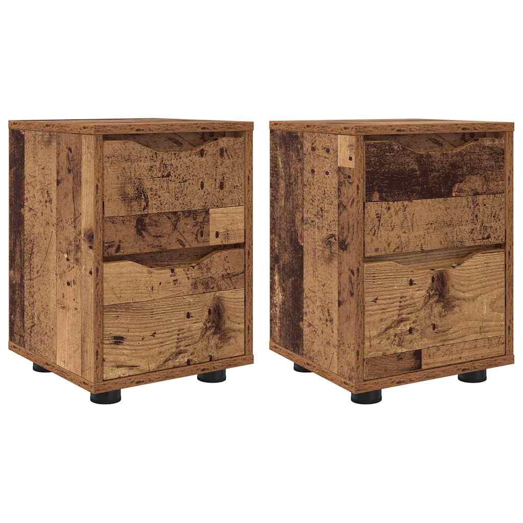 Tables de chevet 2 pcs Bois Ancien 30,5 x 30 x 43 cm - XIOS