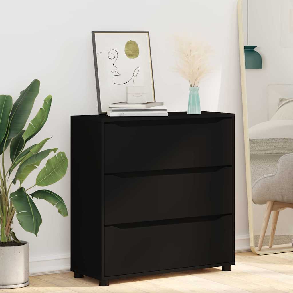 Armoire de rangement Noir 80 x 31 x 81 cm Bois d'ingénierie - XIOS