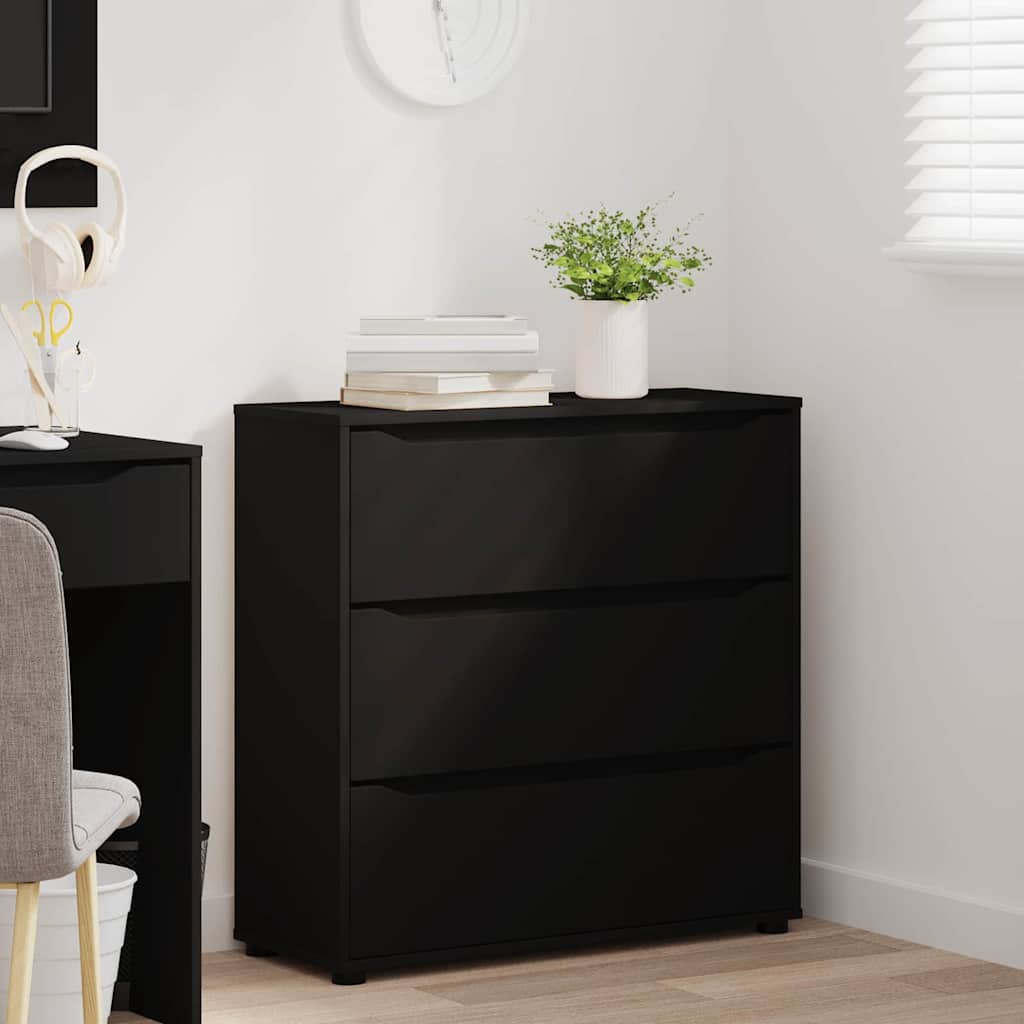 Armoire de rangement Noir 80 x 31 x 81 cm Bois d'ingénierie - XIOS