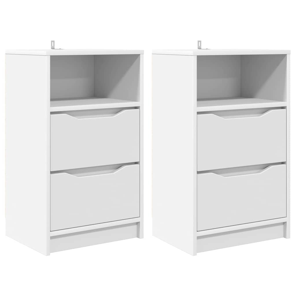 Tables de chevet 2 pcs Blanc 40 x 30 x 467 cm Bois d'ingénierie - XIOS