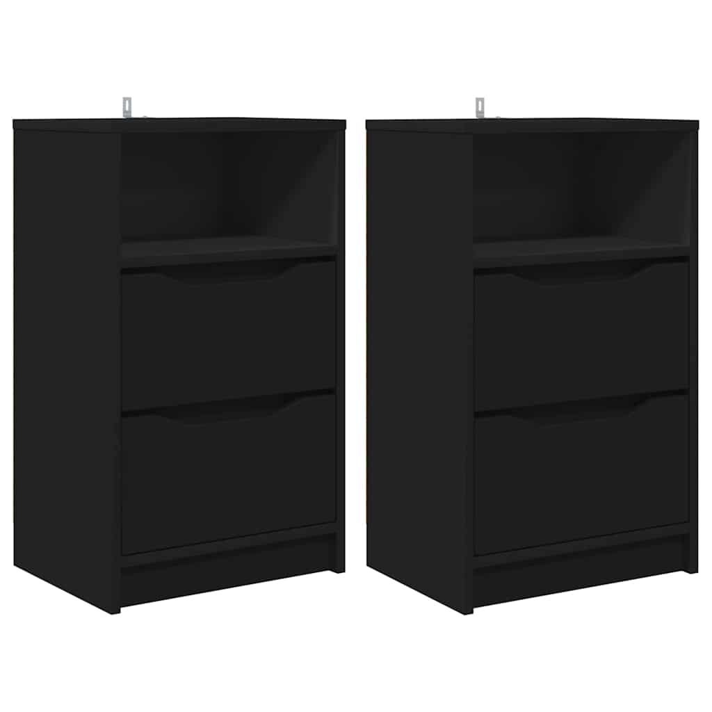 Tables de chevet 2 pcs Noir 40 x 30 x 467 cm Bois d'ingénierie - XIOS