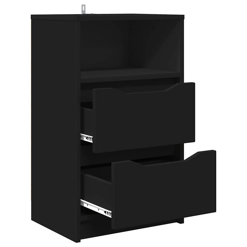 Tables de chevet 2 pcs Noir 40 x 30 x 467 cm Bois d'ingénierie - XIOS