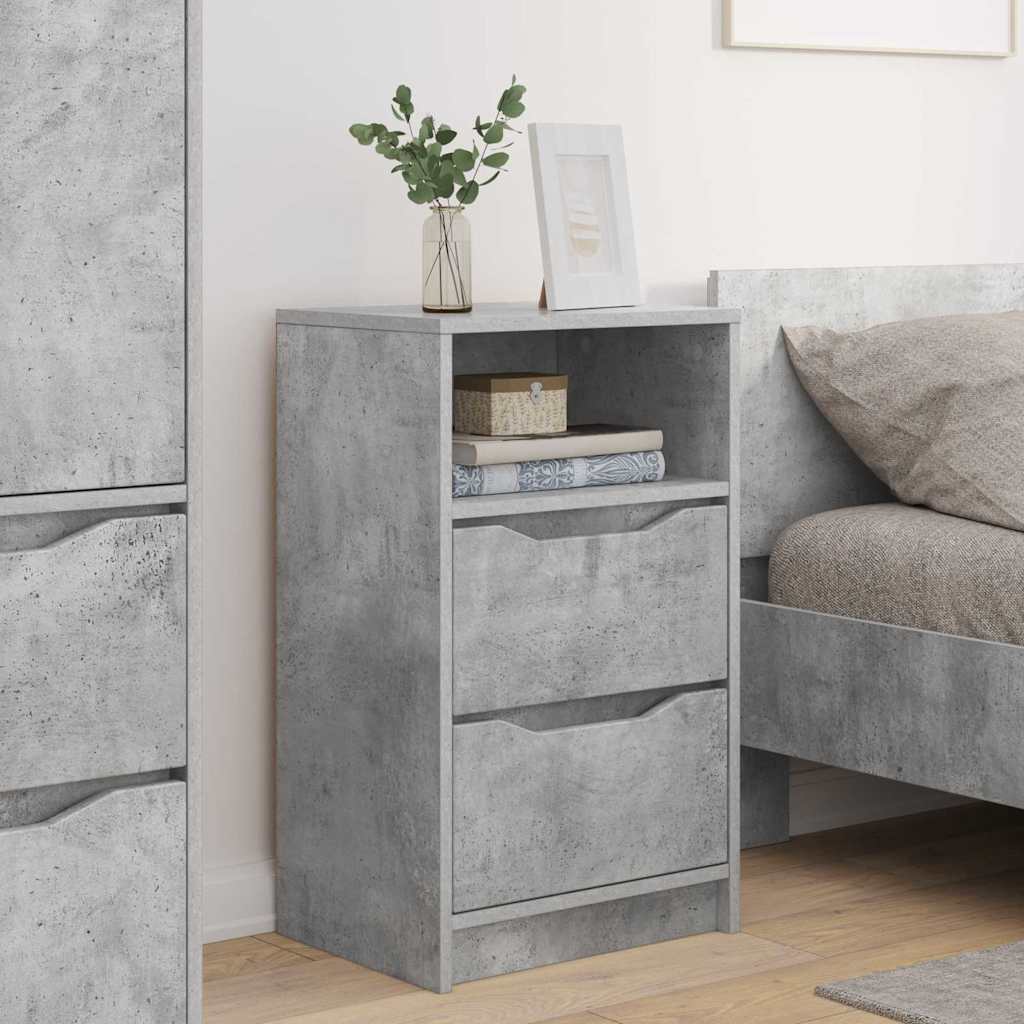 Tables de chevet avec tiroir 2 pcs Gris béton 40 x 30 x 467 cm - XIOS
