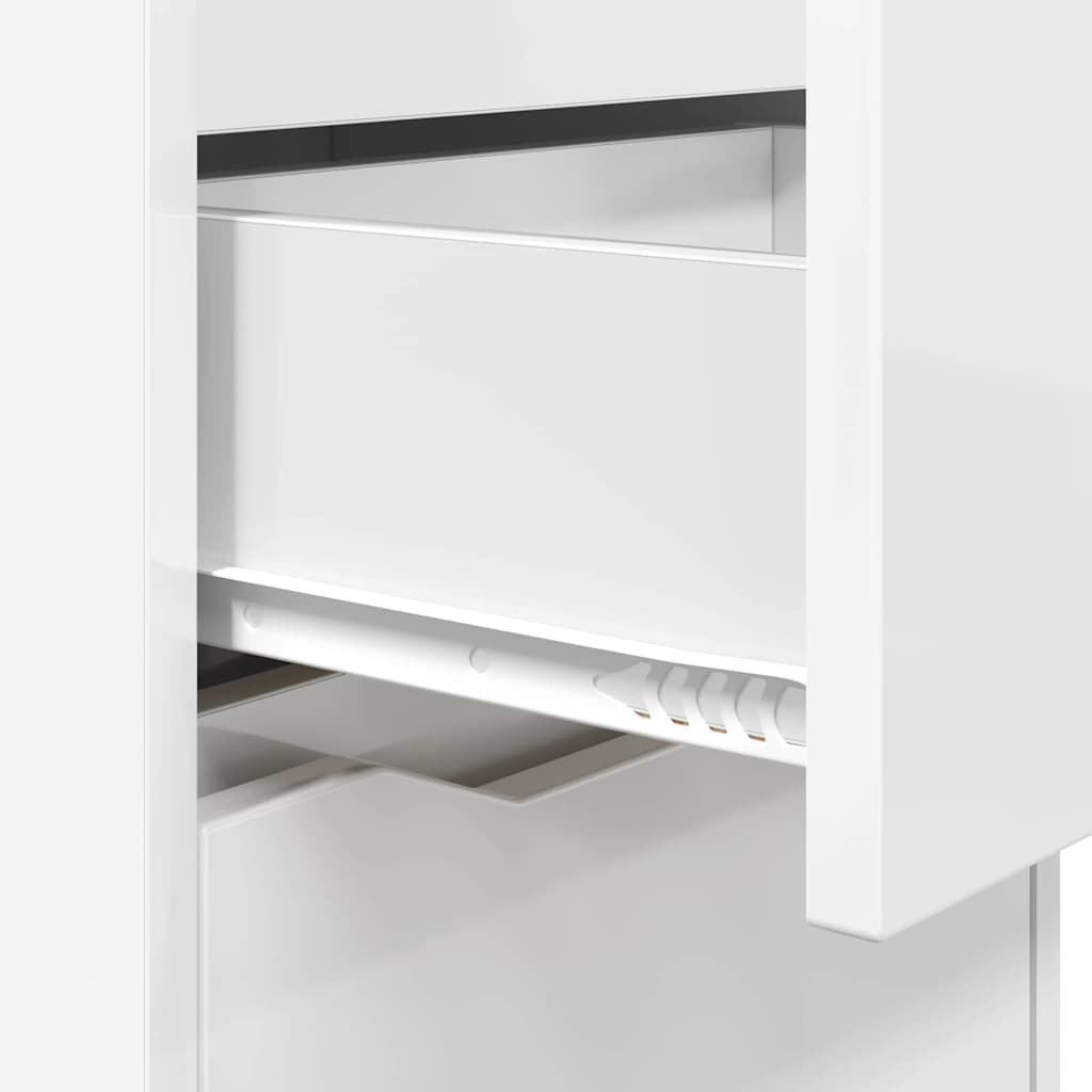 Table de chevet avec tiroir Blanc brillant 40 x 30 x 467 cm - XIOS