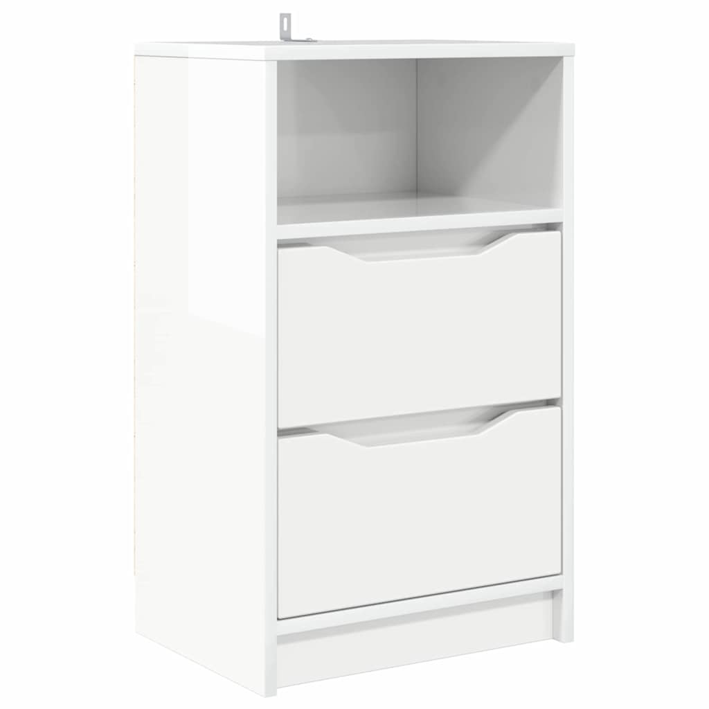Table de chevet avec tiroir Blanc brillant 40 x 30 x 467 cm - XIOS