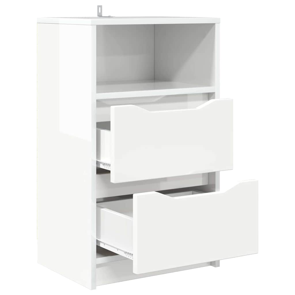 Table de chevet avec tiroir Blanc brillant 40 x 30 x 467 cm - XIOS
