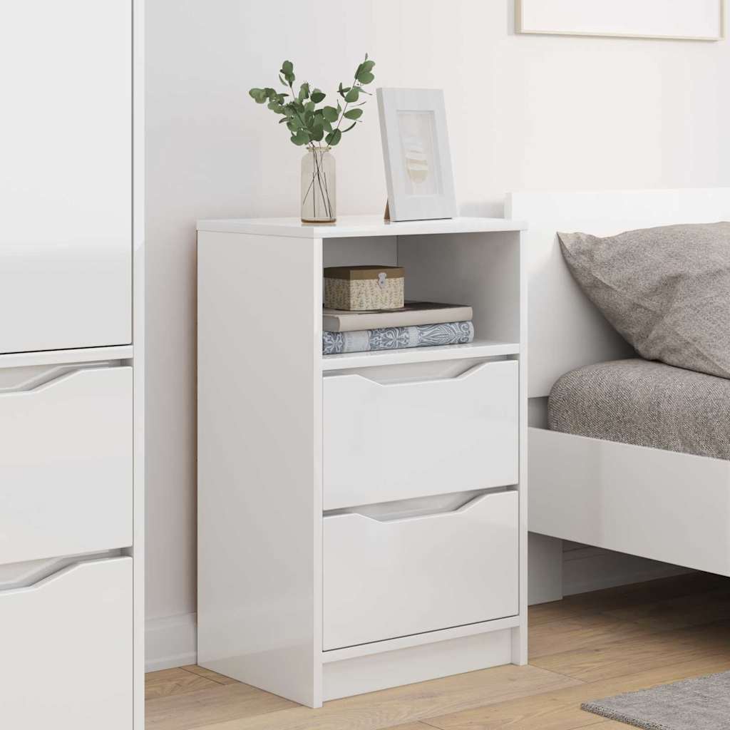 Tables de chevet 2 pcs Blanc brillant 40 x 30 x 467 cm - XIOS