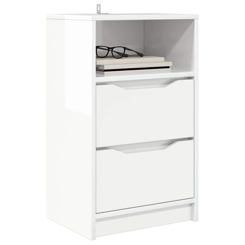 Tables de chevet 2 pcs Blanc brillant 40 x 30 x 467 cm - XIOS
