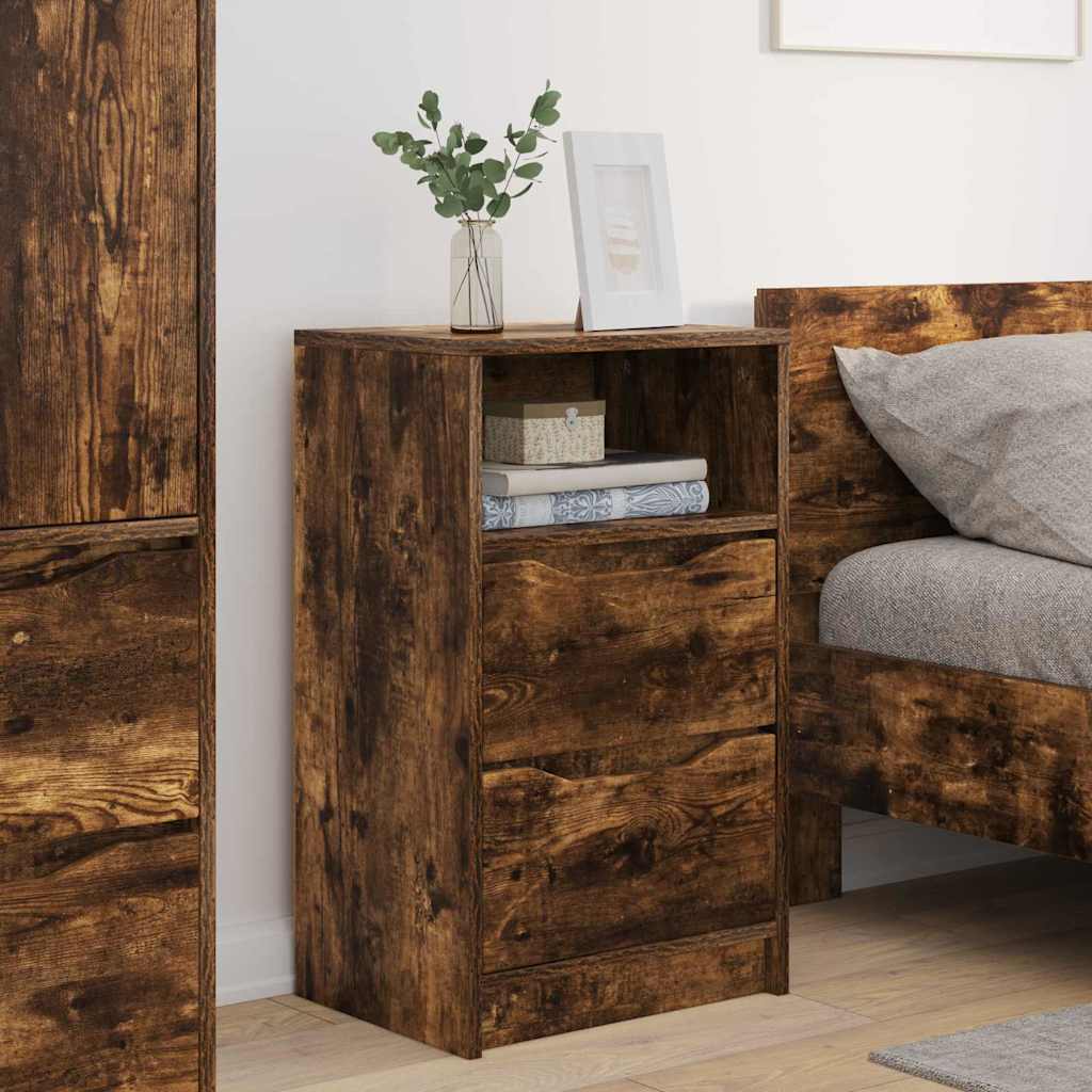 Tables de chevet avec tiroir 2 pcs Chêne fumé 40 x 30 x 467 cm - XIOS