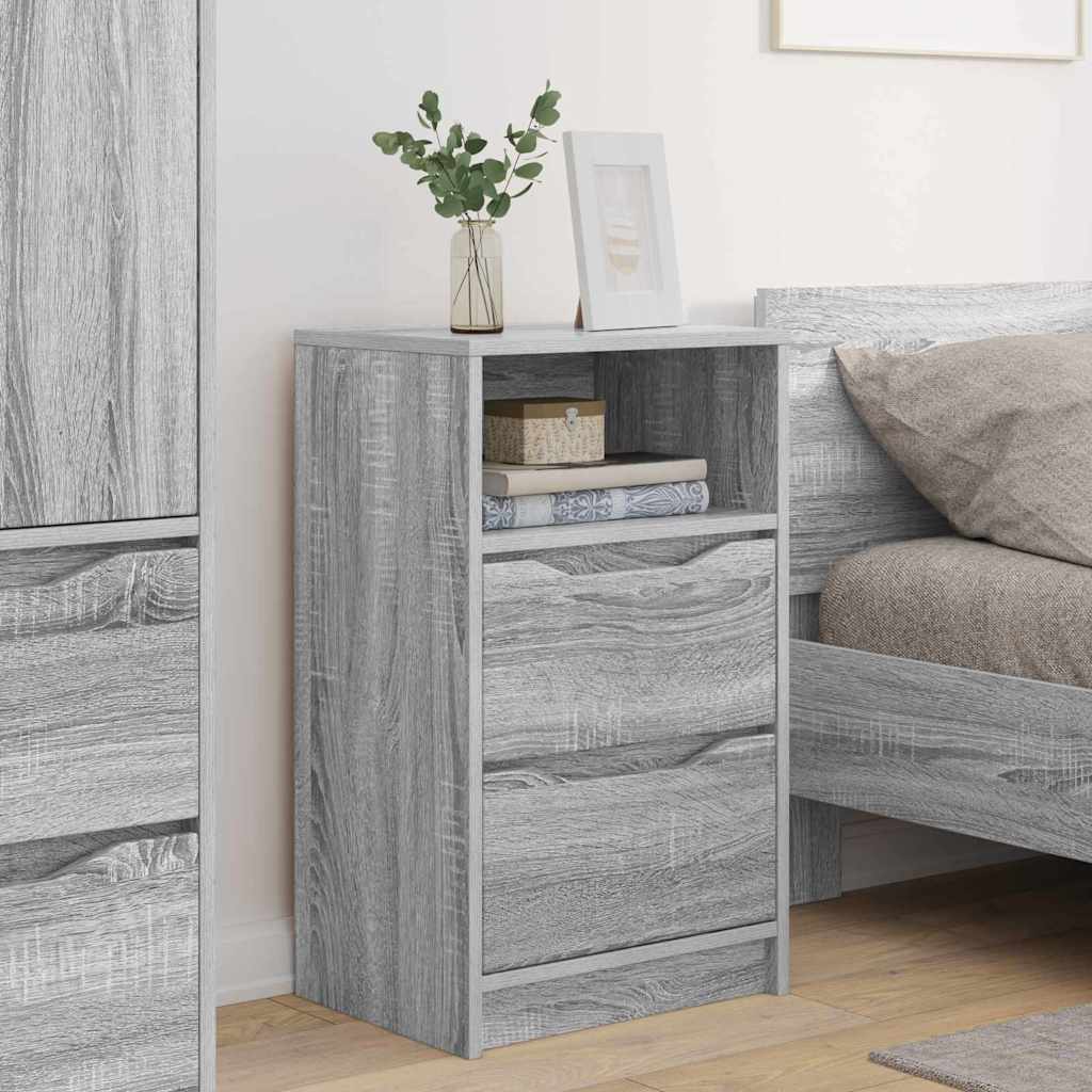 Tables de chevet avec tiroir 2 pcs Gris Sonoma 40 x 30 x 467 cm - XIOS