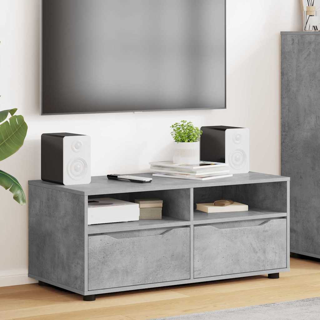 Meuble TV Gris béton 100 x 48 x 43 cm Bois d'ingénierie - XIOS