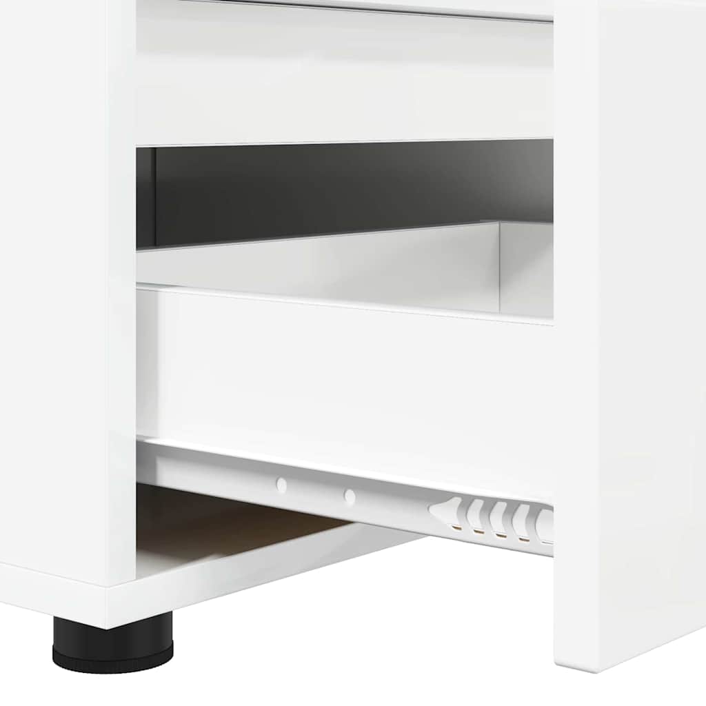 Meuble TV Blanc brillant 100 x 48 x 43 cm Bois d'ingénierie - XIOS