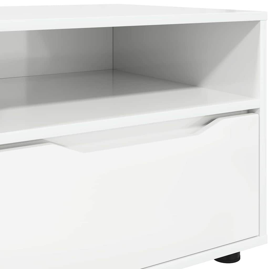 Meuble TV Blanc brillant 100 x 48 x 43 cm Bois d'ingénierie - XIOS