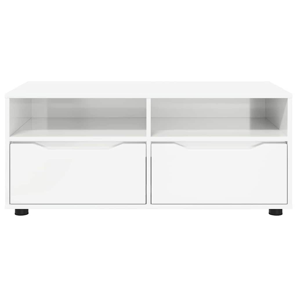Meuble TV Blanc brillant 100 x 48 x 43 cm Bois d'ingénierie - XIOS