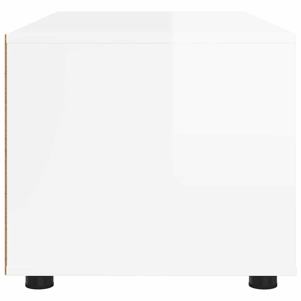 Meuble TV Blanc brillant 100 x 48 x 43 cm Bois d'ingénierie - XIOS