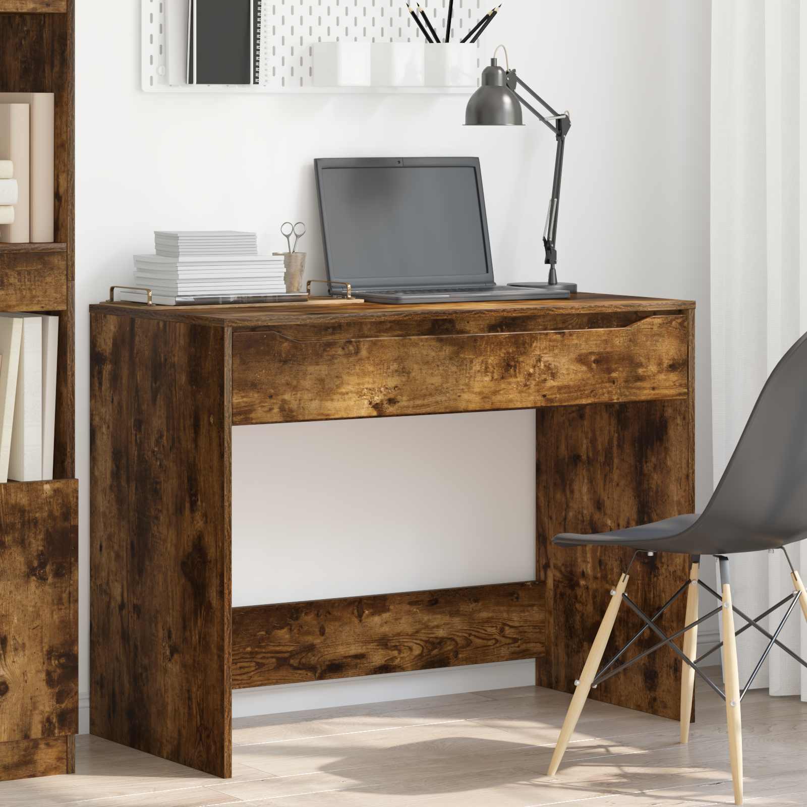 Bureau avec tiroir avec tiroir Chêne Fumé 100 x 50 x 78 cm - XIOS