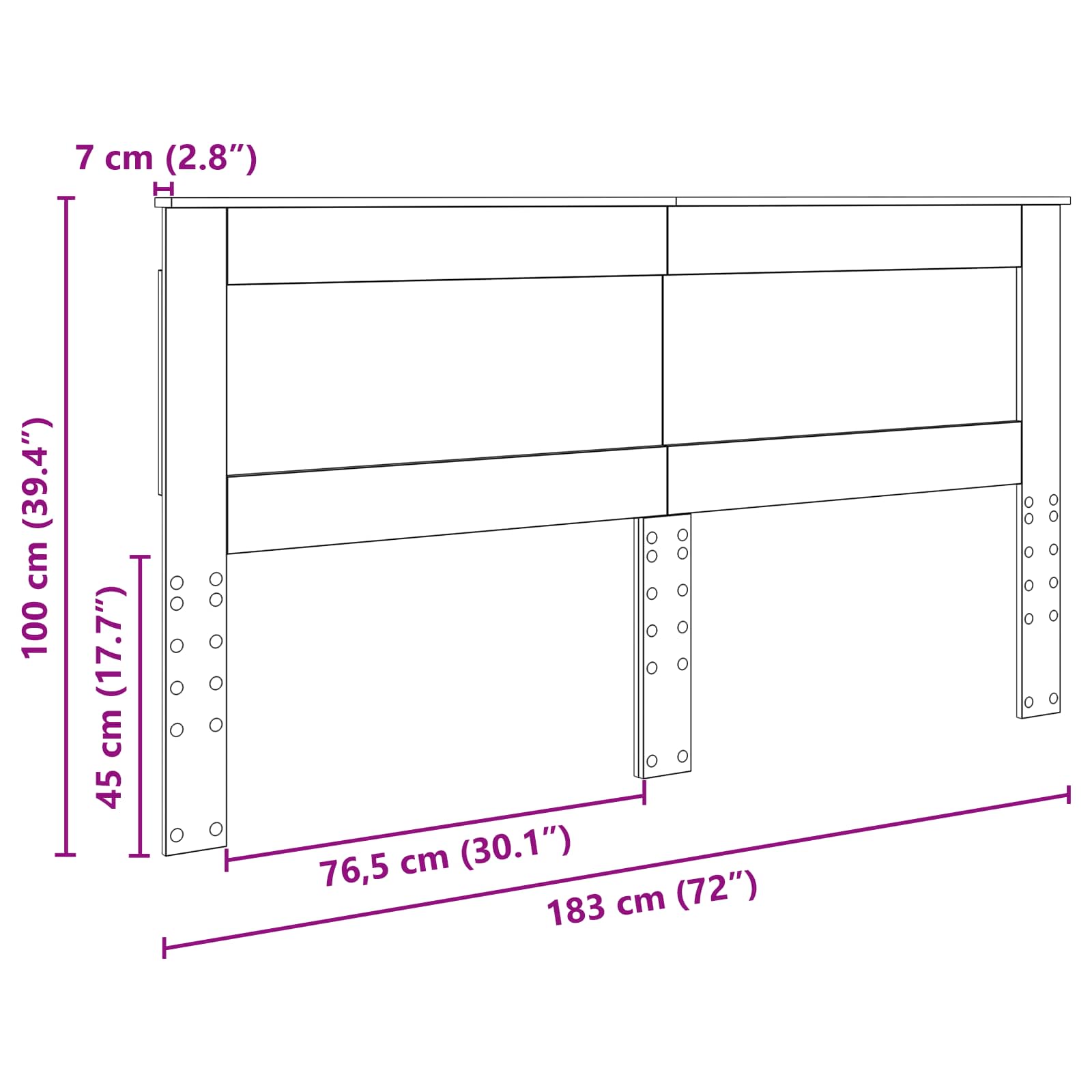 Tête de lit Bois Ancien 180 cm Bois d'ingénierie - XIOS