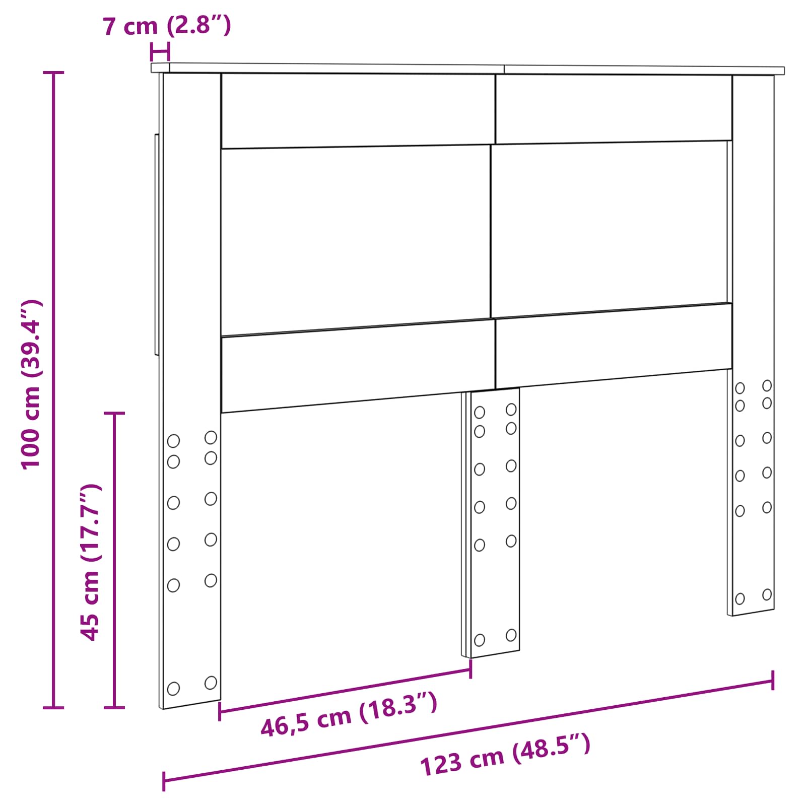 Tête de lit Bois Ancien 120 cm Bois d'ingénierie - XIOS