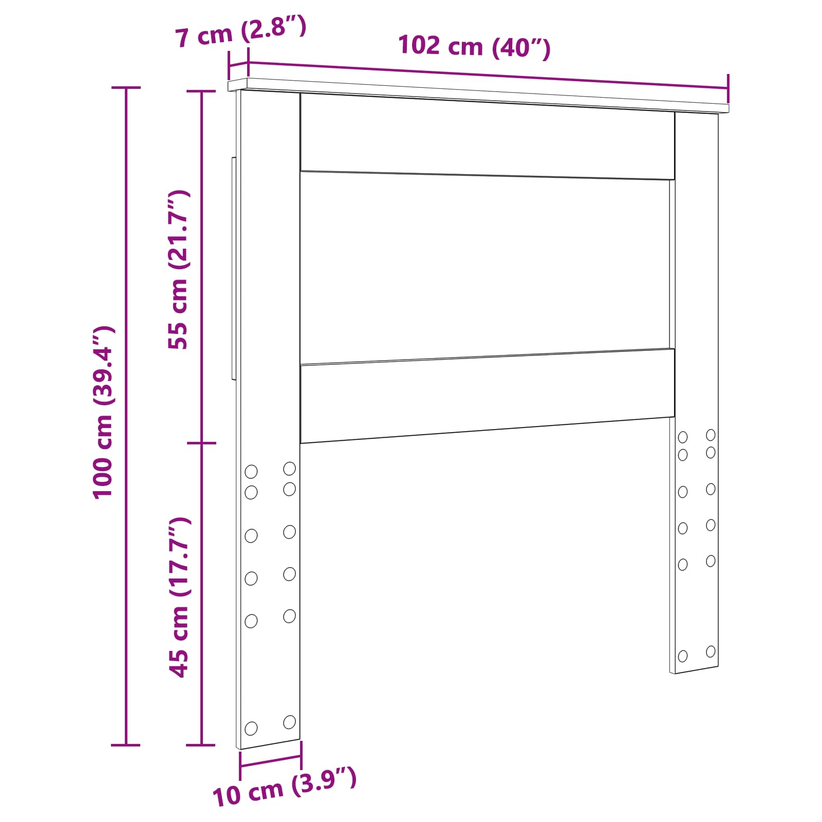 Tête de lit Chêne artisanal 100 cm Bois d'ingénierie - XIOS
