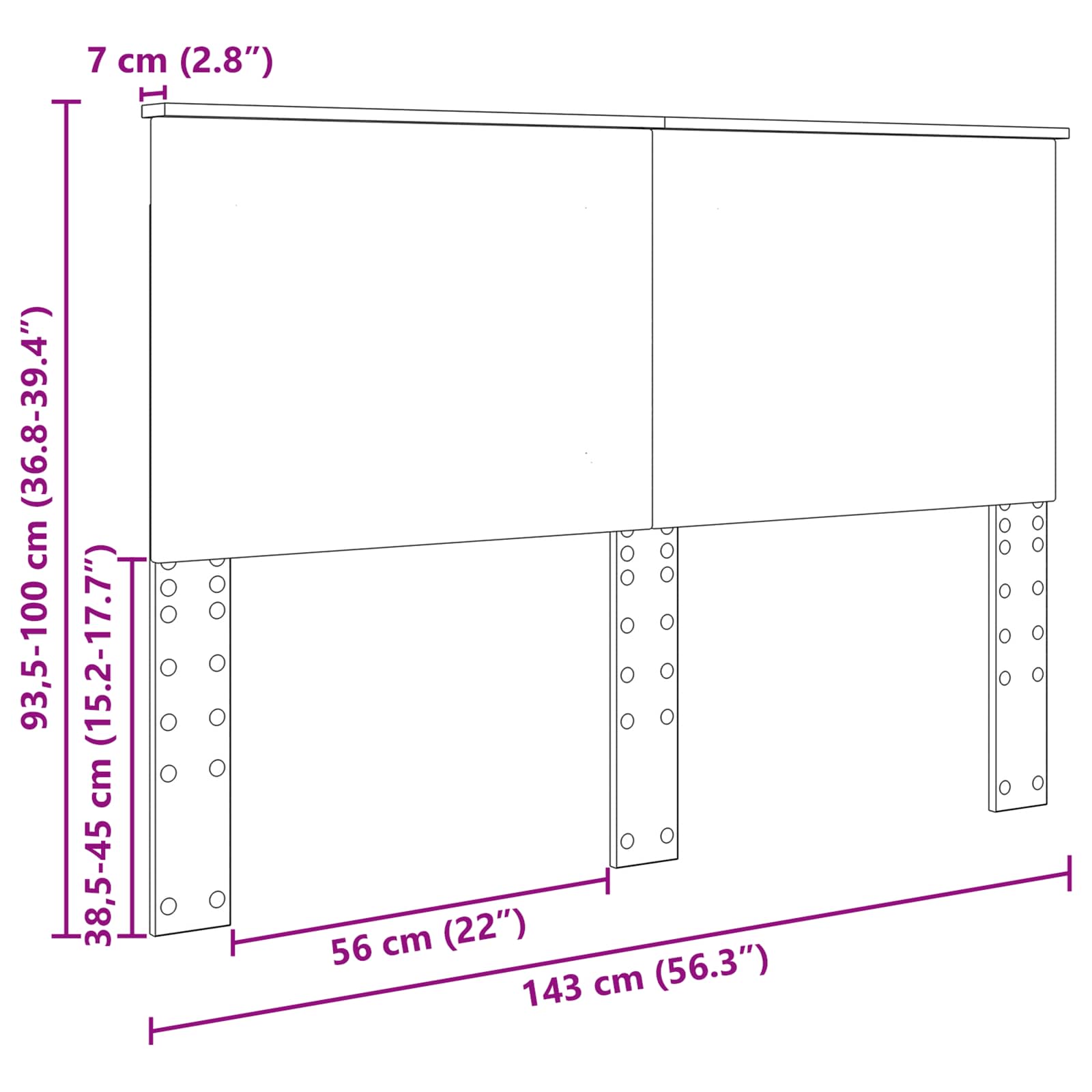 Tête de lit avec tête de lit Blanc 140 cm Bois d'ingénierie - XIOS
