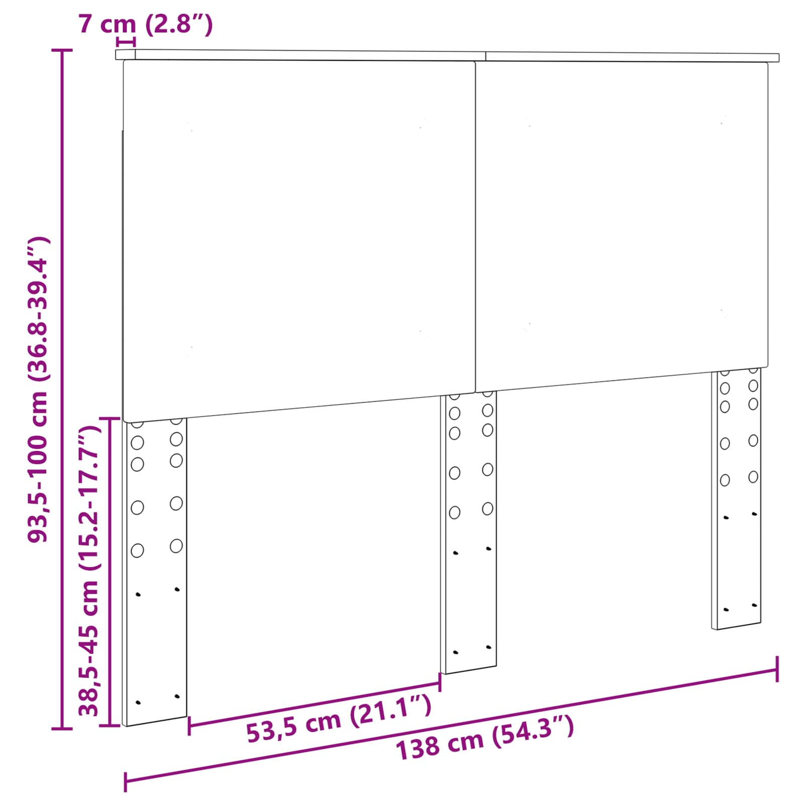 Tête de lit Chêne Sonoma 135 cm Bois d'ingénierie - XIOS