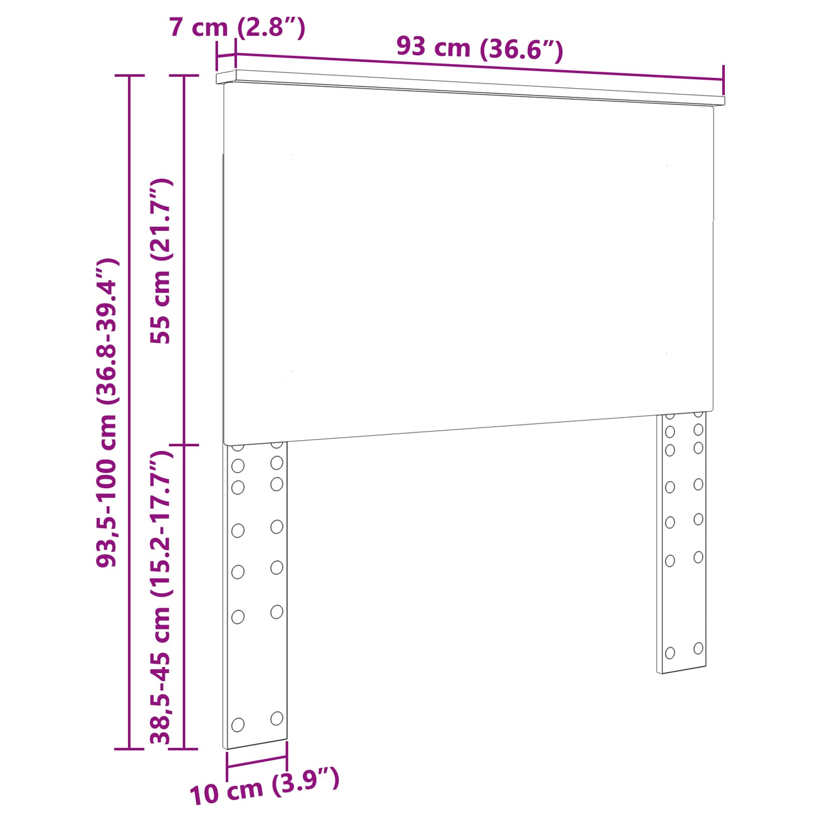 Tête de lit avec tête de lit Chêne fumé 90 cm Bois d'ingénierie - XIOS