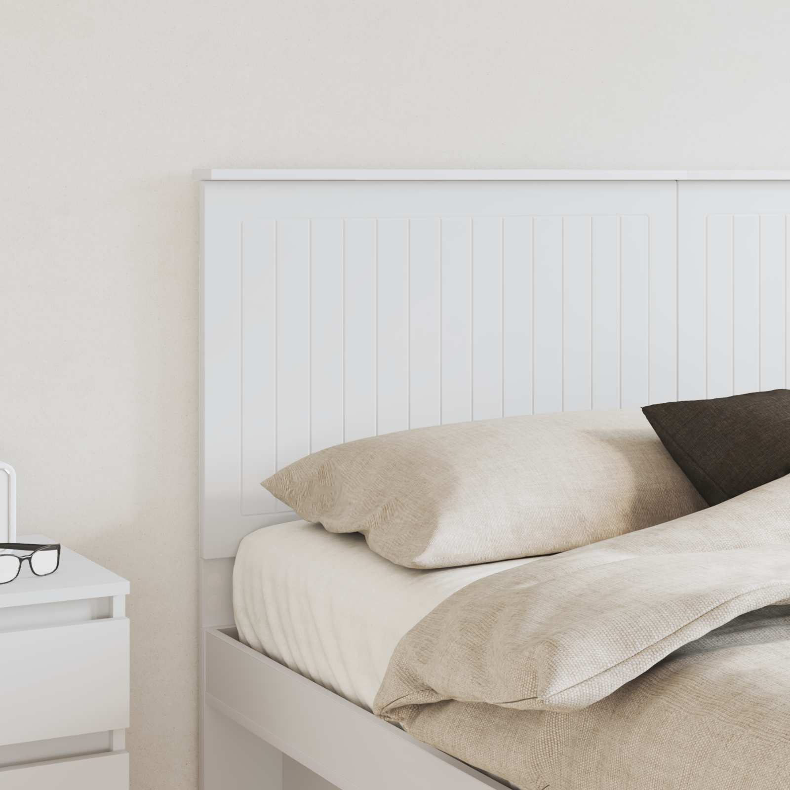 Tête de lit avec tête de lit Blanc 160 cm Bois d'ingénierie - XIOS