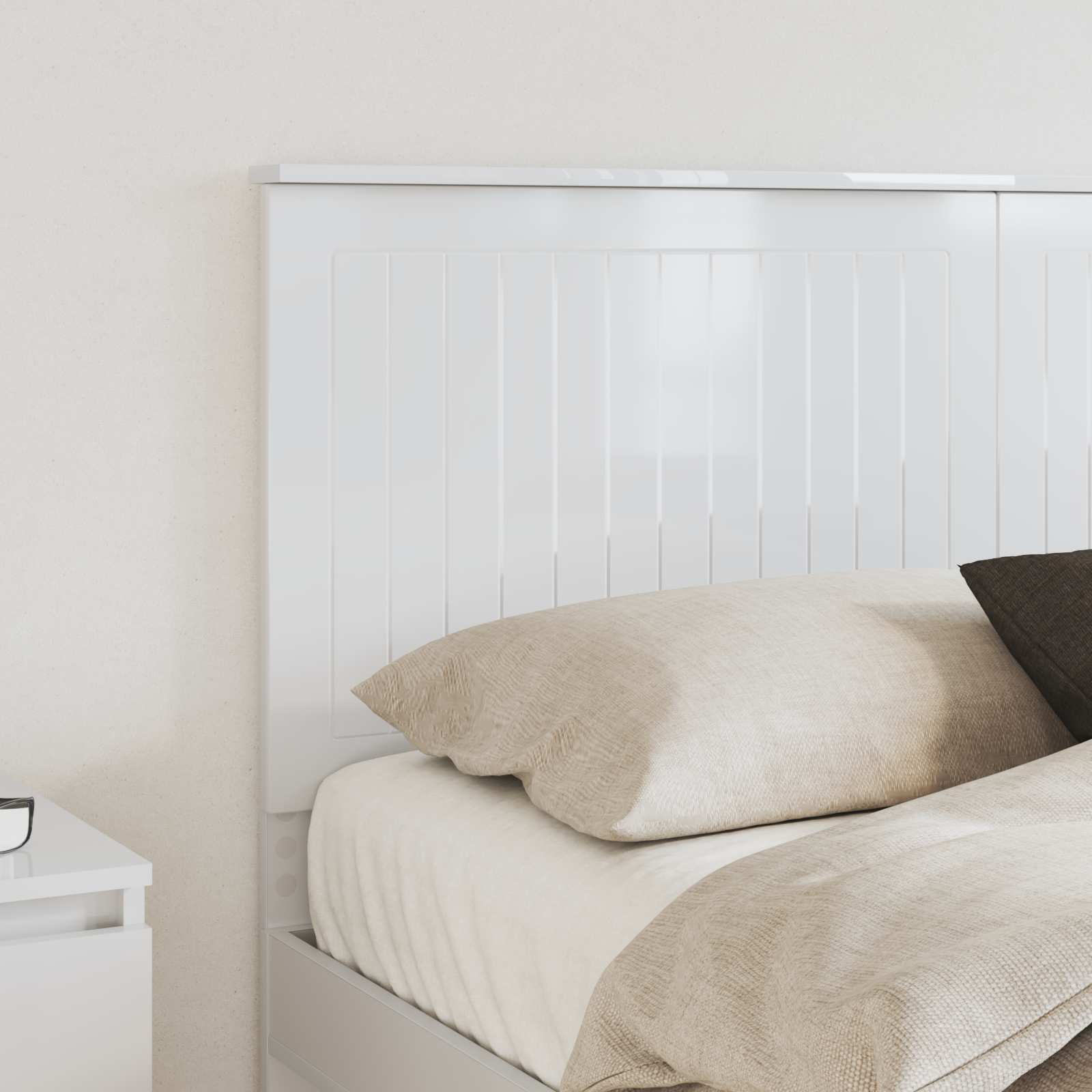 Tête de lit Blanc Brillant 150 cm Bois d'ingénierie - XIOS