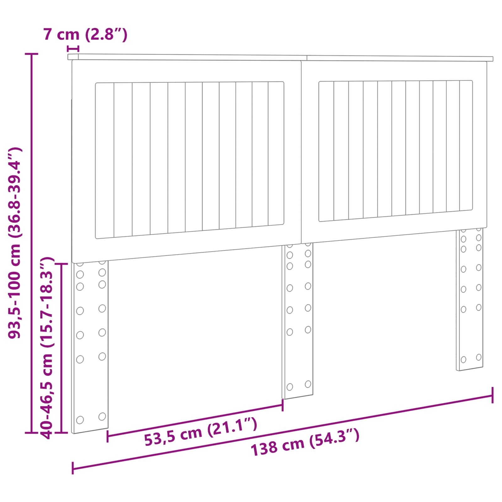 Tête de lit Chêne Sonoma 135 cm Bois d'ingénierie - XIOS
