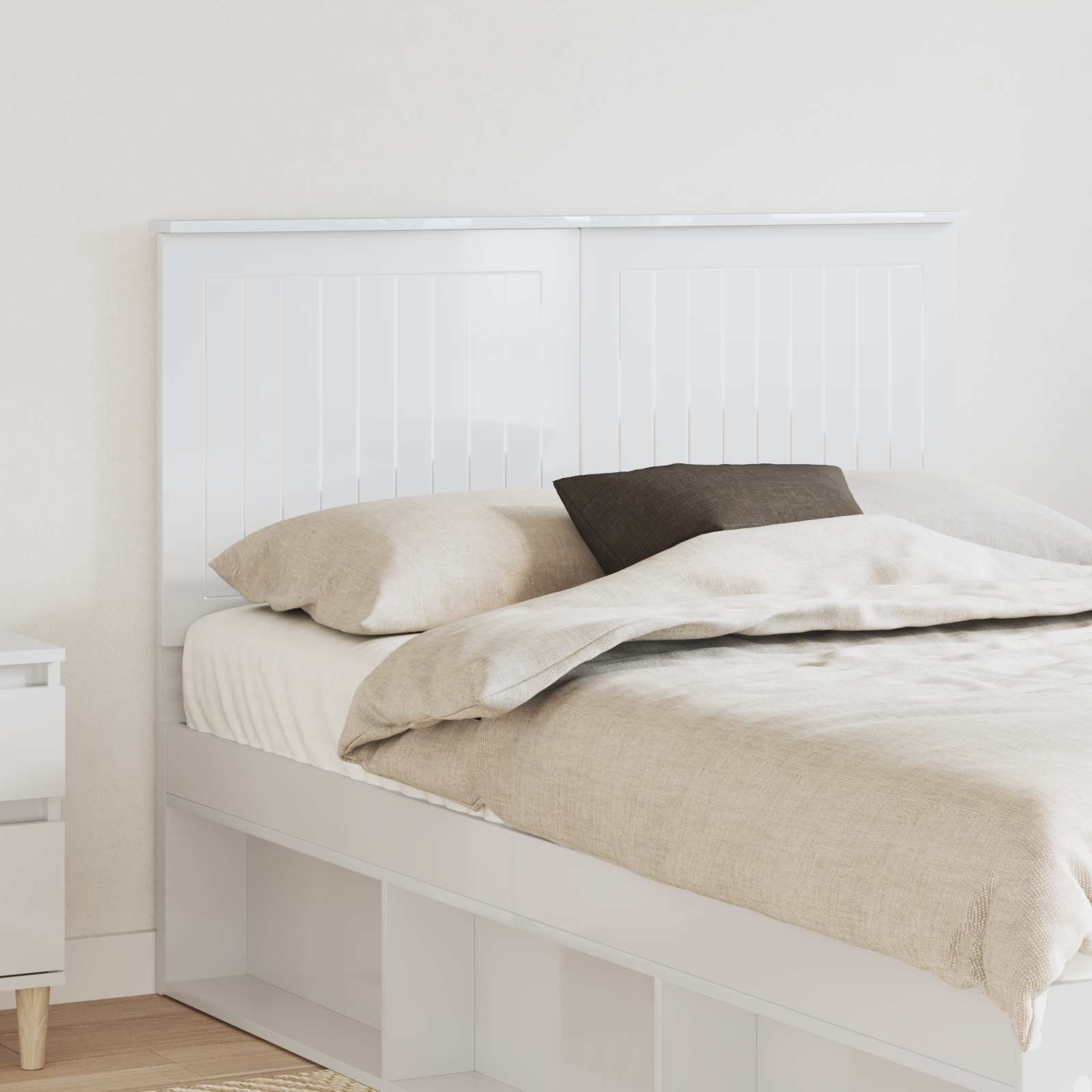 Tête de lit Blanc Brillant 120 cm Bois d'ingénierie - XIOS