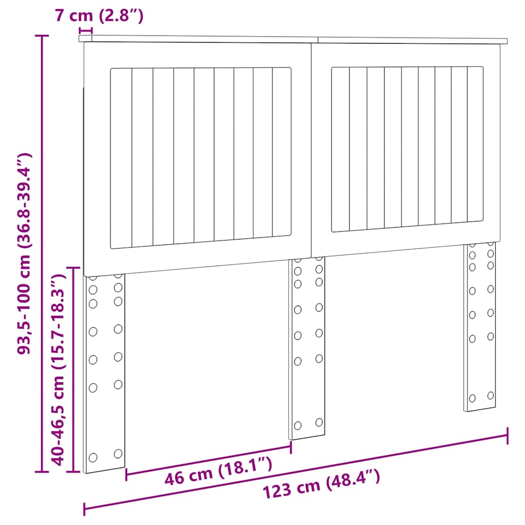 Tête de lit Chêne artisanal 120 cm Bois d'ingénierie - XIOS