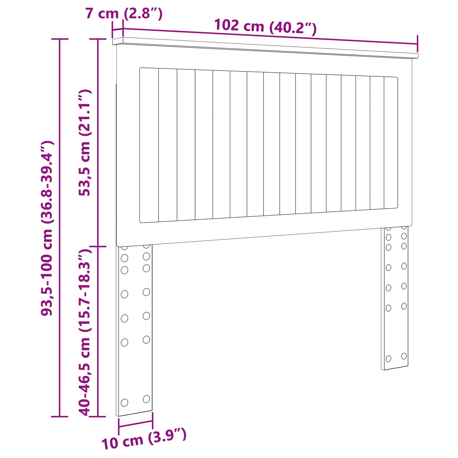 Tête de lit Chêne fumé 100 cm Bois d'ingénierie - XIOS