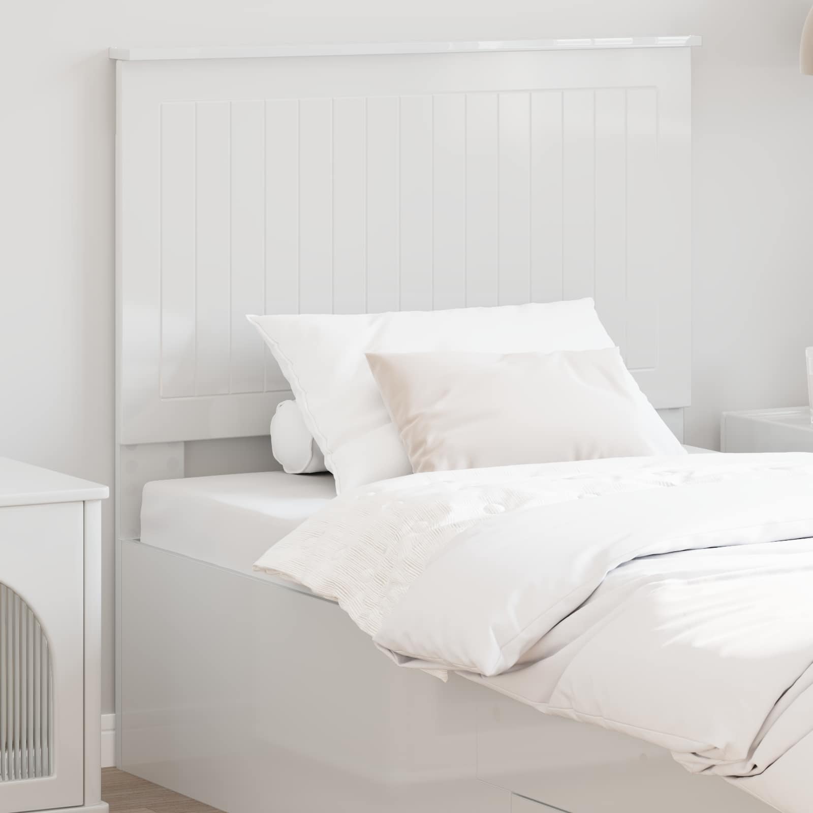 Tête de lit Blanc Brillant 90 cm Bois d'ingénierie - XIOS