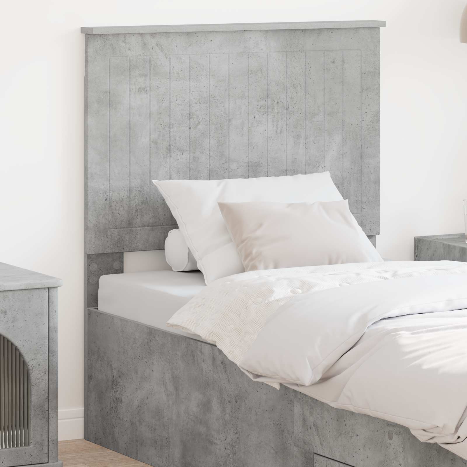 Tête de lit avec tête de lit Gris béton 80 cm Bois d'ingénierie - XIOS