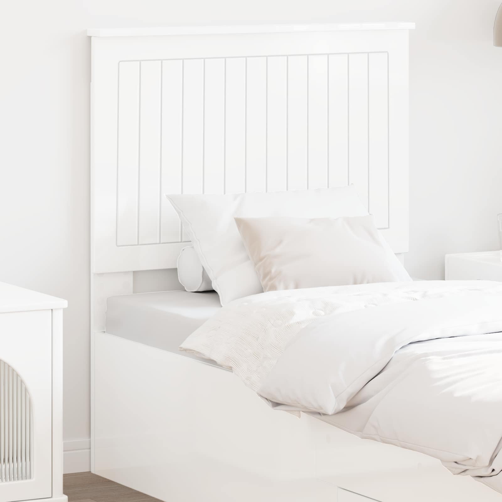 Tête de lit Blanc Brillant 80 cm Bois d'ingénierie - XIOS