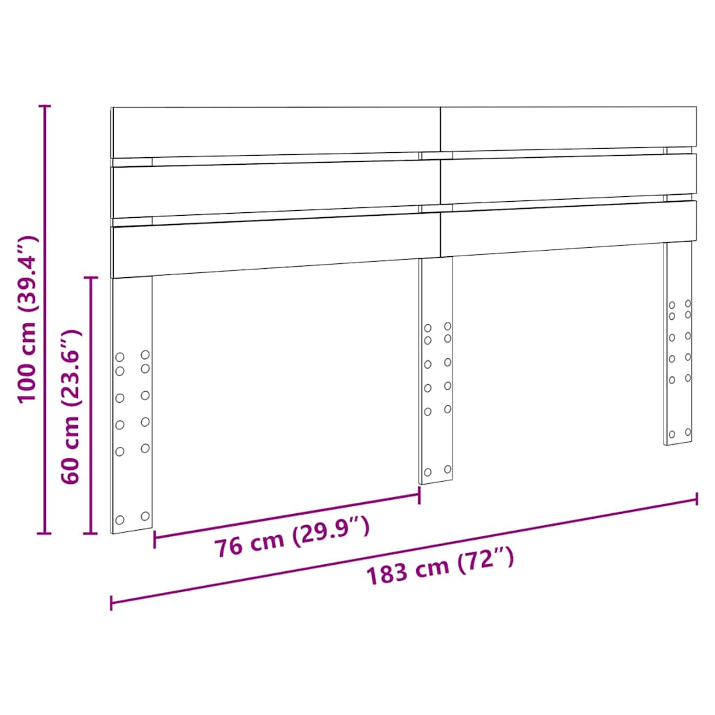 Tête de lit Chêne fumé 180 cm Bois d'ingénierie - XIOS
