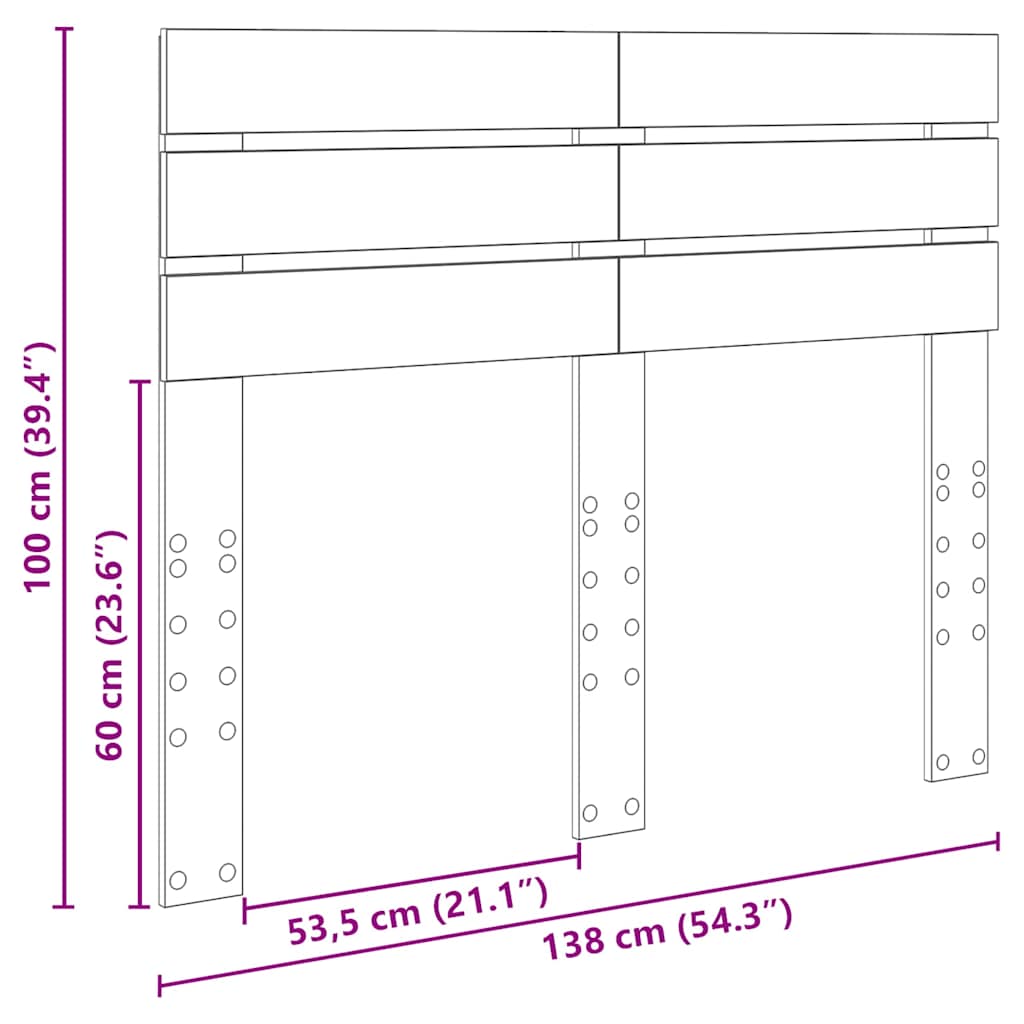 Tête de lit Gris béton 135 cm Bois d'ingénierie - XIOS