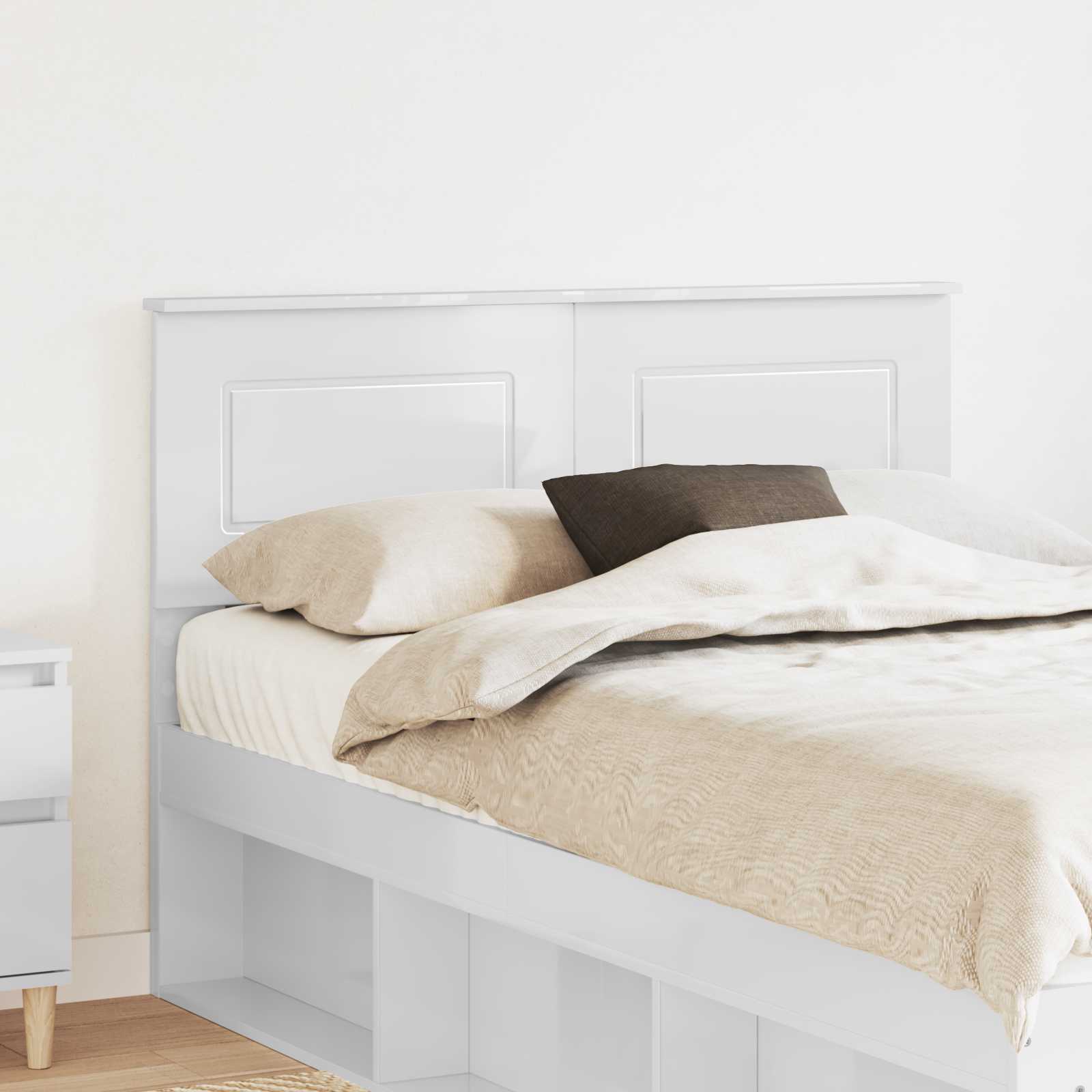 Tête de lit Blanc Brillant Bois d'ingénierie - XIOS