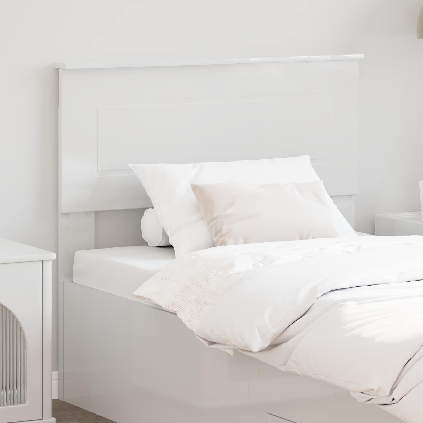 Tête de lit Blanc Brillant 90 cm Bois d'ingénierie - XIOS